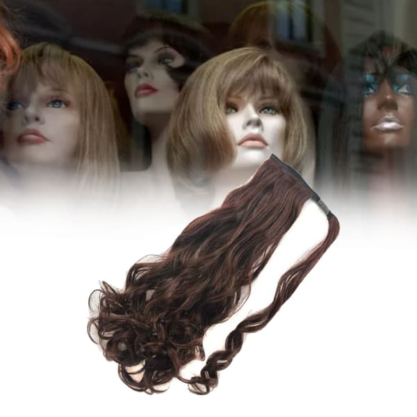 Wavy Hair Extension Clip Long Curly Adjustable Velcro Women's Wig Extension Ponytail 2/33
