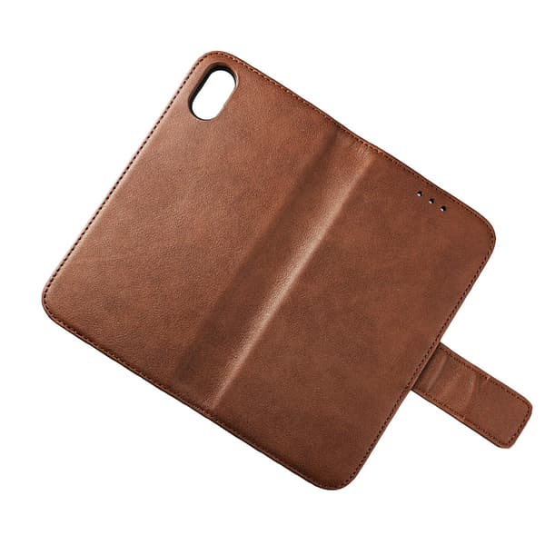 iPhone X/XS Plånboksfodral Läder Rvelon - Brun Brun brown