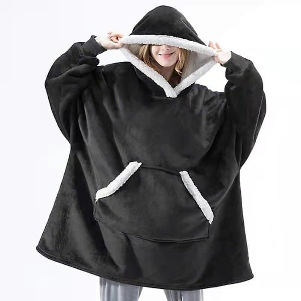 Oversized Hooded Blanket, Portable Lamb Velvet, Comfortable Blanket, Red red