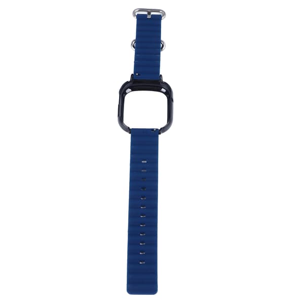 Watch Strap Adjustable Soft Skin-friendly Durable Watch Band with Protective Case for Honor Watch 4 Midnight Blue