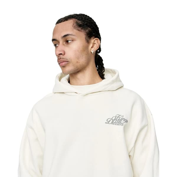 Kings Will Dream Studio Script Hoodie med tryck på ryggen, herr, L, Off White Off White L Off White L