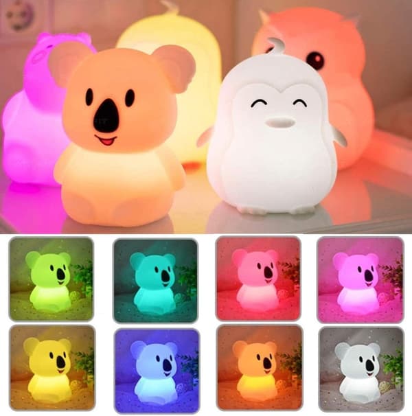 Børnenatlampe, Touch Light LED Natlampe, 9 Farver USB