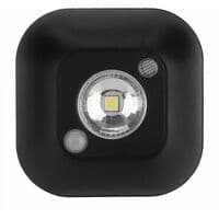Bevægelsessensor Natlampe, Mini Trådløs LED Infrarød Bevægelsessensor Batteridrevet Natlampe, (Sort)