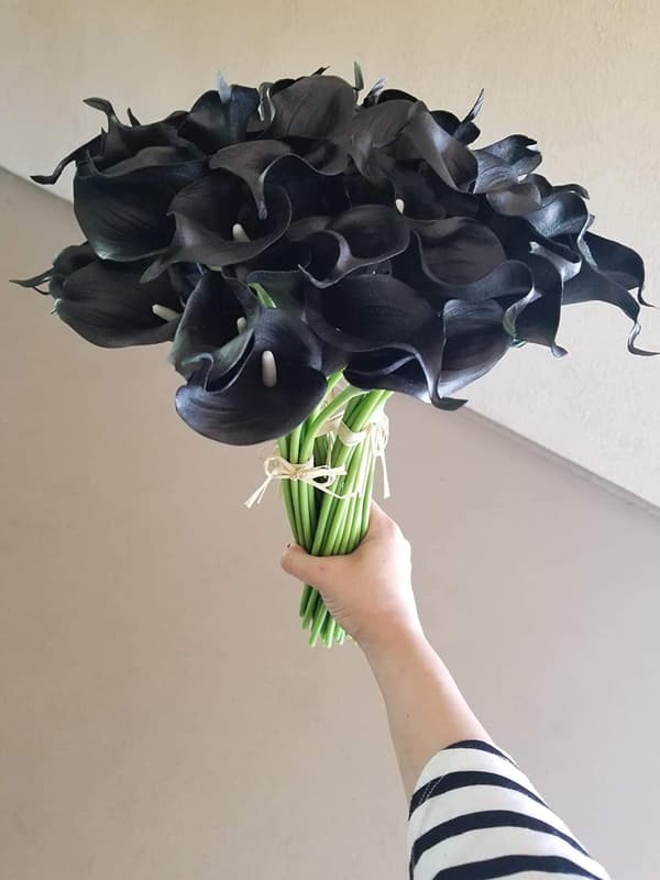 24 stk. kunstige latex calla liljer, realistiske enkeltstammede calla