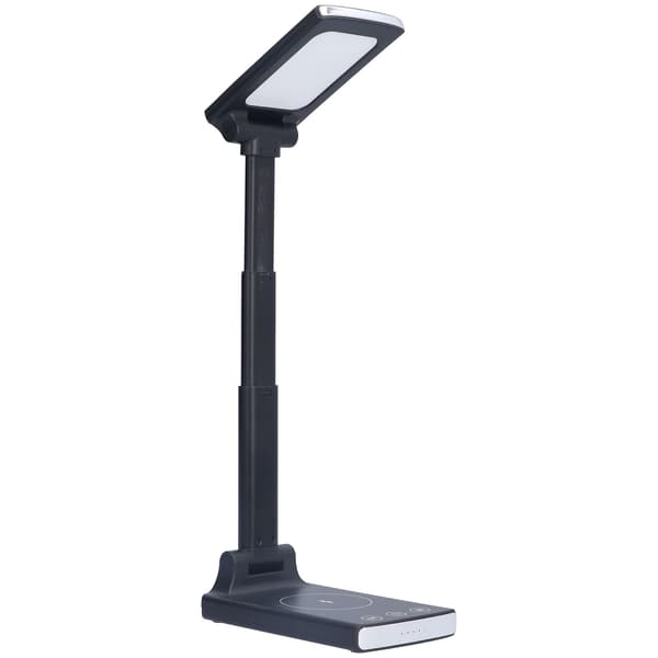 Wireless Charger Lamp, Lifting and Foldable Portable Three-Speed Lamp, Eye Protection Touch Desk Lamp (Black)