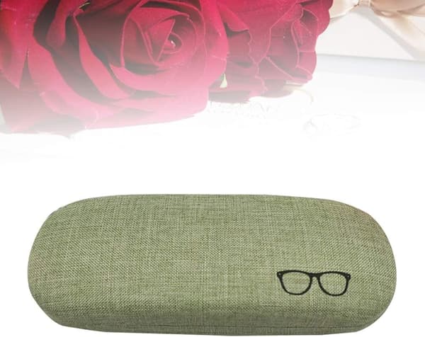 Fabric Hard Glasses Case, Portable Eyeglasses Case (Green)