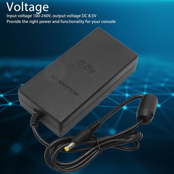 Strømadapter til PS2, erstatningsstik, AC-adapter, opladerkabel, ledning til PS2 Slim 70000 9000 konsol 100-240V EU-stik