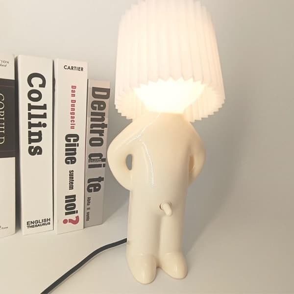 Creative Small Night Light LED Naughty Boy Lamp WHITE EU PLUG White EU plug White