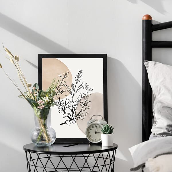 6 st Boho-konstväggdekor, abstrakt Boho-canvasväggkonst Geometrisk väggkonst, Linjekonst Bladväggdekor Utställningsaffischer