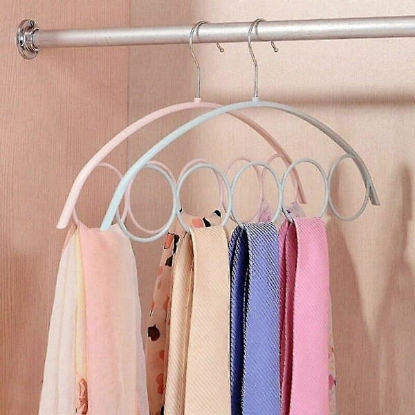 3 st Multi-scarf Hängare Display Hängande Scarves Slipsar Bälten Organisera 5-ring Krokar