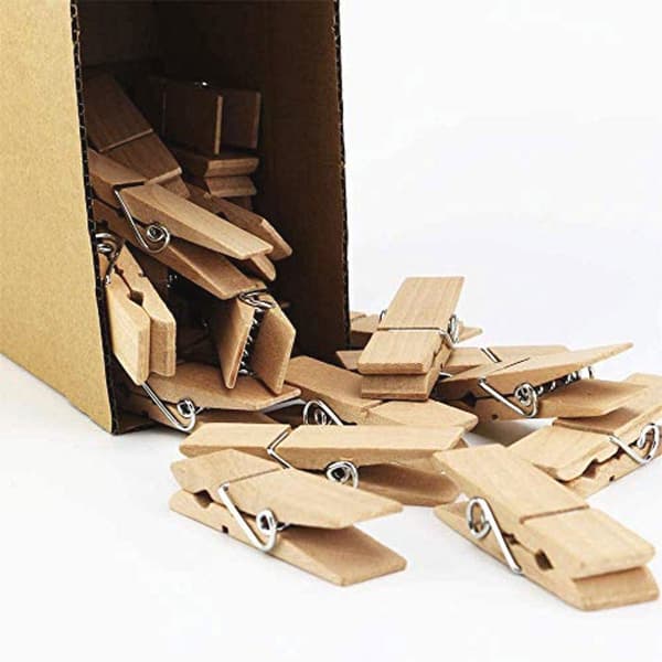 Large Wooden Clothespins with Strong Grip, Heavy Duty for Laundry Drying and Craft Projects, Natural Wood, 40-Pack, 7.2 cm