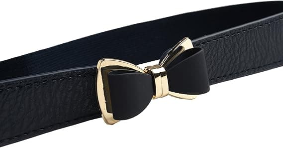 Dame 1\" Bred Sløyfe Smalt Elastisk Midjebelte Stretchbelte Tynt