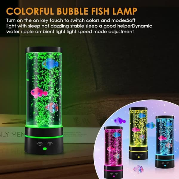 Lavalampe Bordlampe USB LED 29cm 16 Farger Boblelampe Nattlys Barneinteriør-FA-