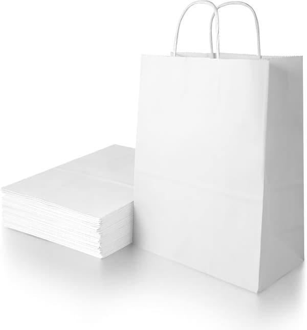 Papirpose, 30 gaveposer, kraftpapirpose med håndtak, 21 x 15 x