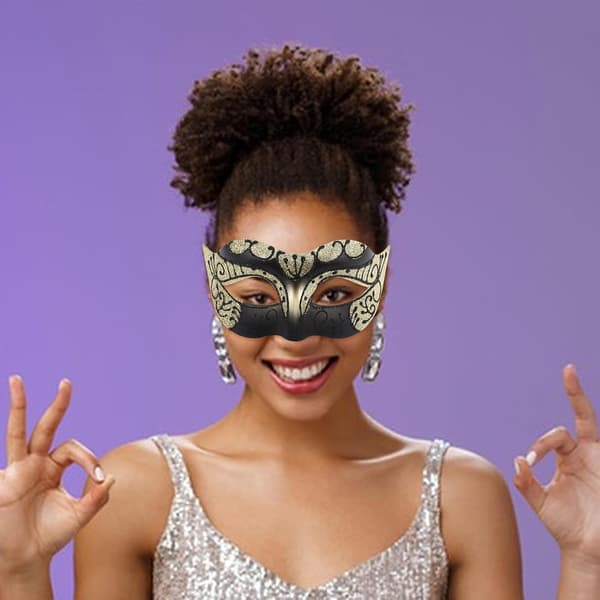 Malet maske til kvinder, maskerade maske til kvinder, baldragt