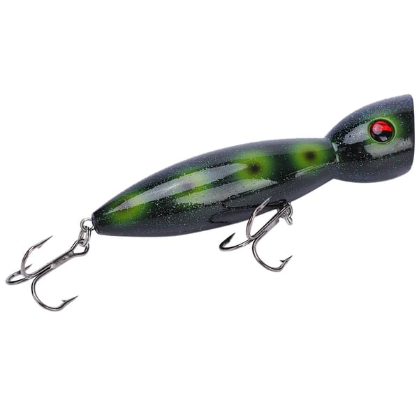 Portable PC Simulation Artificial Popper Lure Fishing Accessories Treble Hooks (Dark Green Spots)