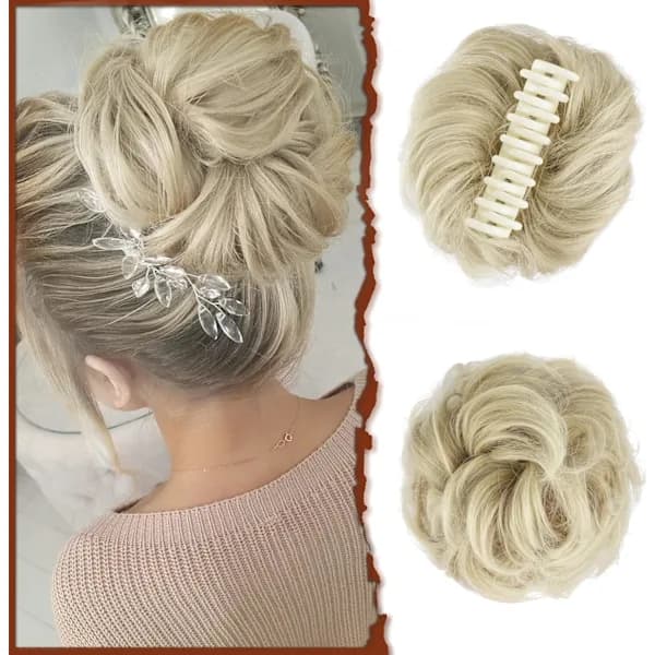 Hårklämma för lockigt vågigt hår Scrunchie Falska Chignons Claw C