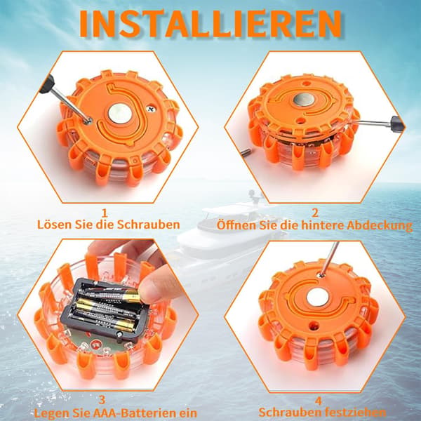 Multifunktionel nødadvarselslampe, LED-advarselslampe blinkende beacon med magnetisk base, til biler, ulykker