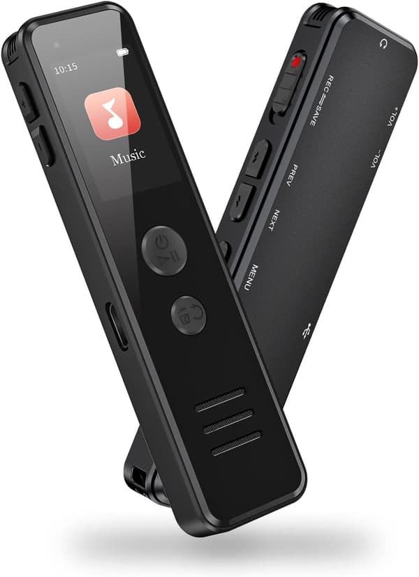 Diktafon, adgangskodeoptager, 64 GB USB C-optager til klasseværelser, møder, interviews