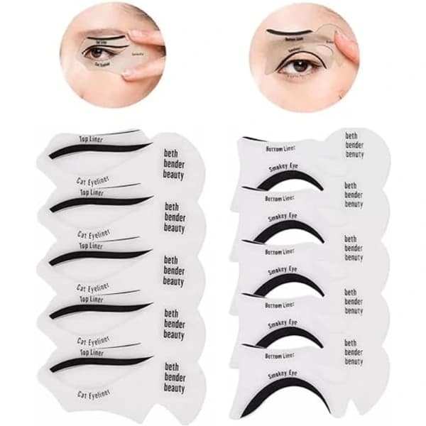 Set med 10 Eyeliner-designmallar, olika stilar, snabba, flexibla och [CO]