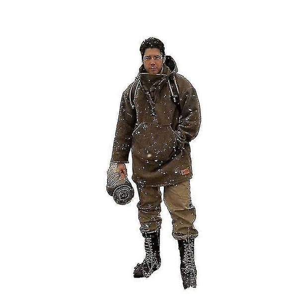 Vinter Herre Fritidsjakke med Hette Ull Kraftig Kåpe og Genser