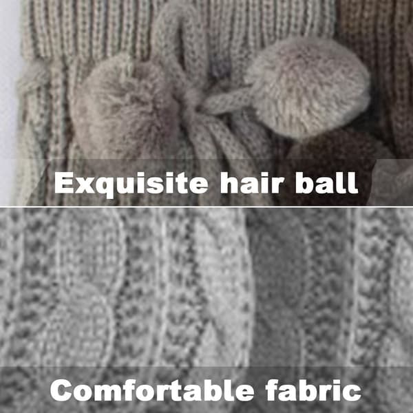 Kvinders mode vinter leggings støvler lange benvarmere strikket lysegrå KLB