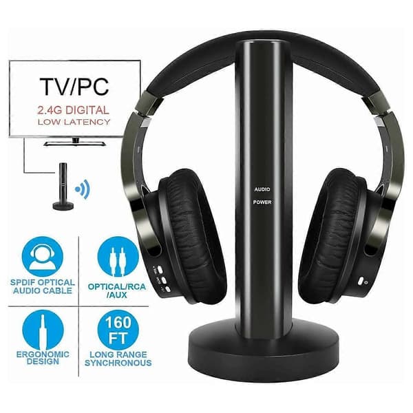 Hi-Fi trådløse over-ear hovedtelefoner med 2.4G digital RF-sender