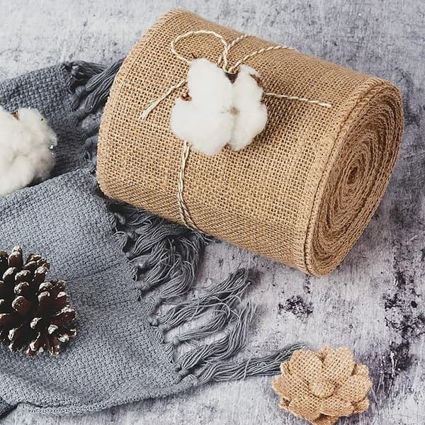 15 cm x 9 m bred burlap – rustikk båndrull for DIY-håndverk