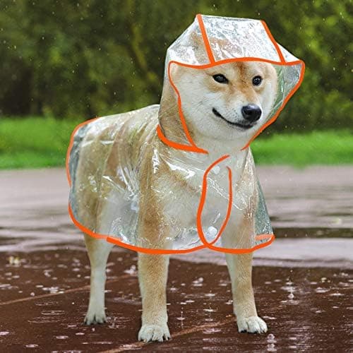 Vedenpitävä ja tuulenpitävä poncho koirille ja pennuille, koko M (oranssi)