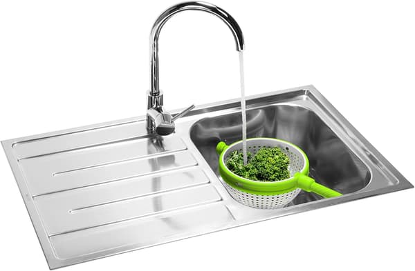 2-in-1 Easy-to-Use Foldable Salad Spinner and Strainer for Salad, Fruit, Vegetables, Lettuce - White/Green