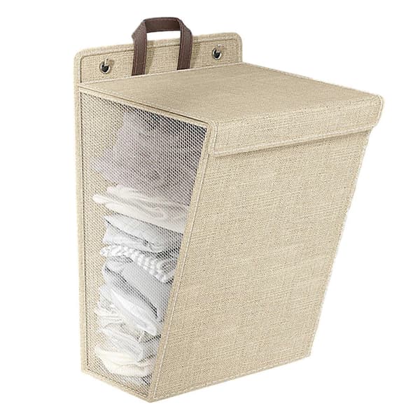 Large Laundry Basket Practical Foldable Storage Box for Dirty Laundry for Bathroom Beige Medium Beige Medium