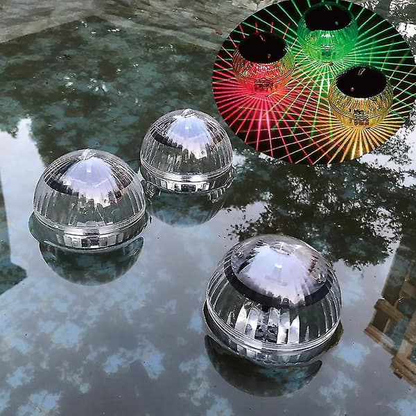 Solcelledrevet flydende havedamlampe Vandtæt LED 7 farveskiftende poollys