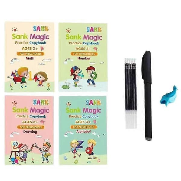 Magiske tegne- og skrivebøger til børn - Genanvendelige