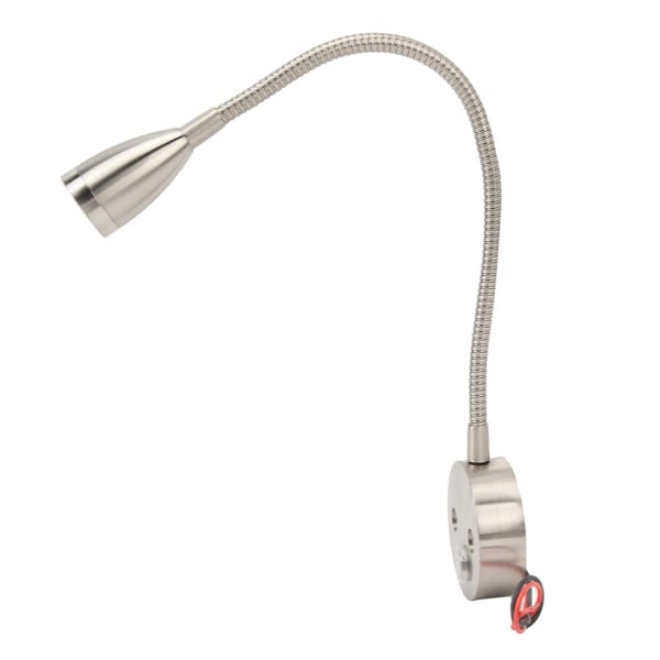 RV Reading Light LED Adjustable Brightness Touch Control Bedside Lamp for Boat Yacht DC12 to 24V Nickel Plating [DB]