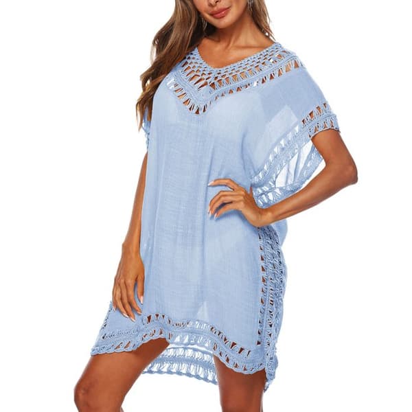 Badedrakt Cover Ups Swim Cover ups for Plus Kvinner Flaggermusermer