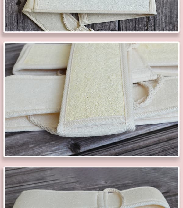 Beige Bath Strap Scrubber, Organic Exfoliator, Massage