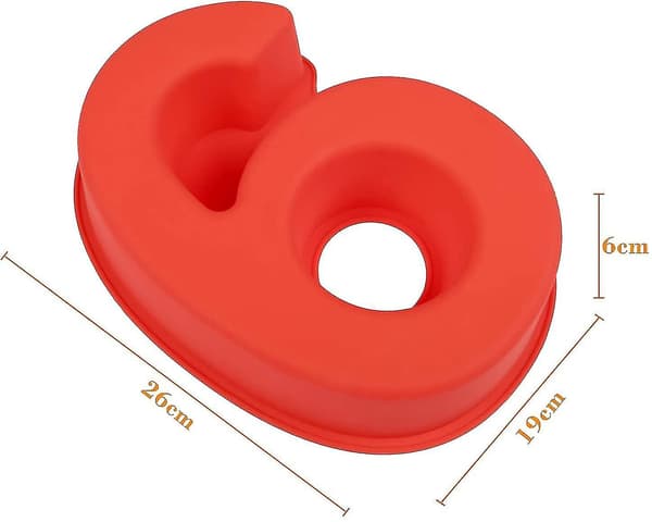 Silikon Digital Stor Størrelse 6 Bakeform Jubileumsbursdagskake 20 X 25 Cm