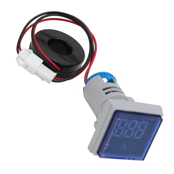 Digital Ammeter Square Signal Indicator Lamp AC 220V AD16-22FSABlå