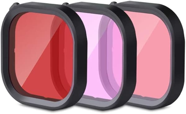 3 i 1 dykkerfilter til dykning rød/pink/lilla