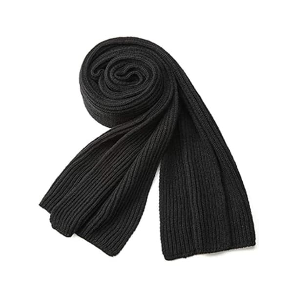 Varm høst- og vinterskjerf, unisex ensfarget vinterhals varmt strikket garnskjerf 180cm