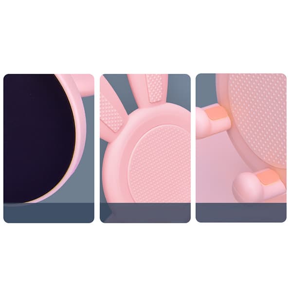 Mobile Phone Stand Cute Rabbit Portable Height Angle Adjustable Tablet Phone Desk Stand for Home Office Pink