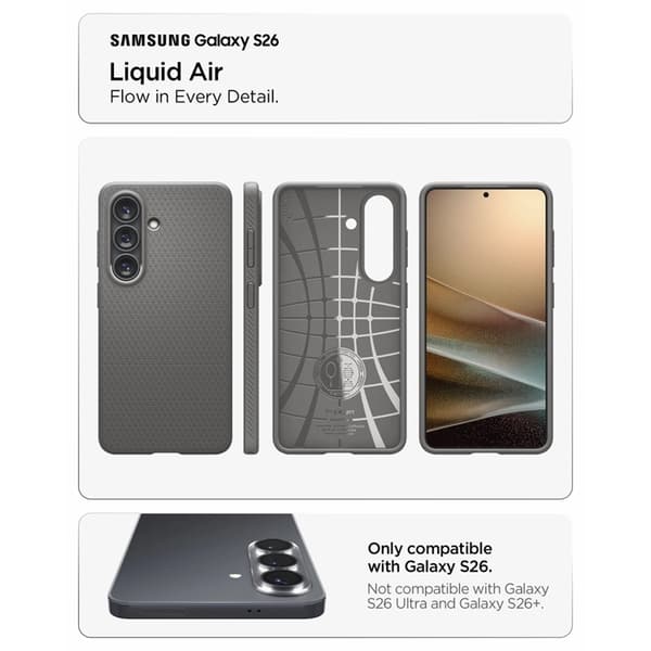 Spigen Mobildeksel For Galaxy S26 Liquid Air - Marble Grå