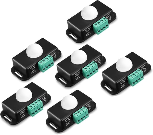 6-pak PIR bevægelsessensor-controller, sort -
