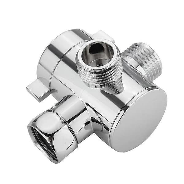 1/2 tomme 3-veis T-adapter omdirigeringsventil Justerbart dusjhode armmontert omdirigeringsventil Bad H Sølv Silver