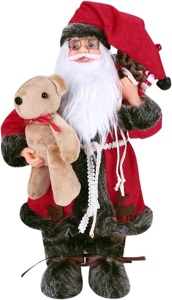 30cm Santa Claus Christmas Standing Figure Gnome Doll