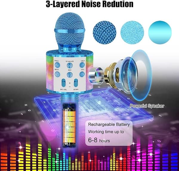 Trådløs karaokemikrofon, karaokedansemikrofon for barn med