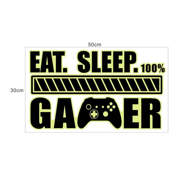Spelväggdekal Självlysande - Grön - Gamer Boy Väggdekaler V