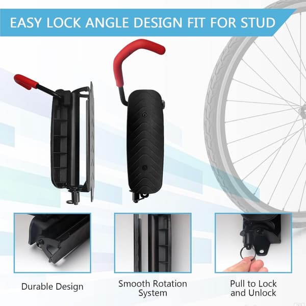 Rotating Bicycle Hanging System - Bicycle Hook - Bicycle Hanging Bracket - Bicycle Storage - Wall Mount for Bicycles - Bicycle Rack - Bicycle Mount ...