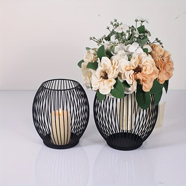2-pakning moderne lysestake i smijern med plass til 2 telys som borddekorasjon 2 stk/sett Gull 2 pcs/set Golden