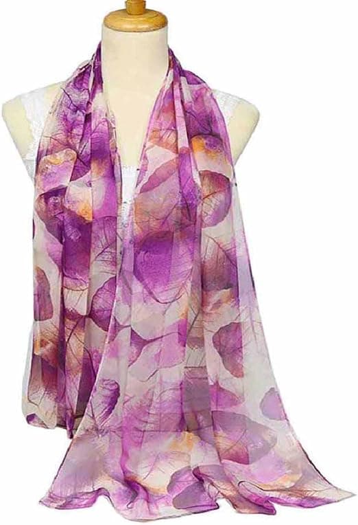 Women's Scarf, Lightweight Shawl, Elegant Floral Pattern, Sheer Scarf, Shawl, Wrap, Purple